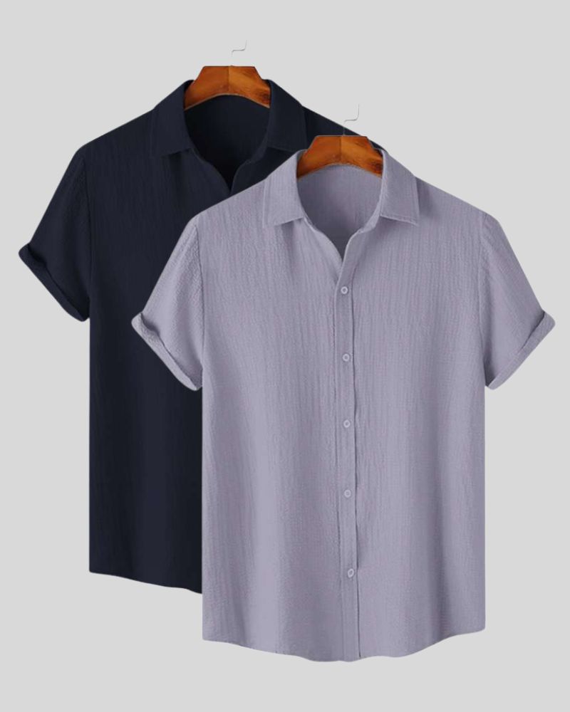 Lavender & Deep Sea Duo – Textured Shirts