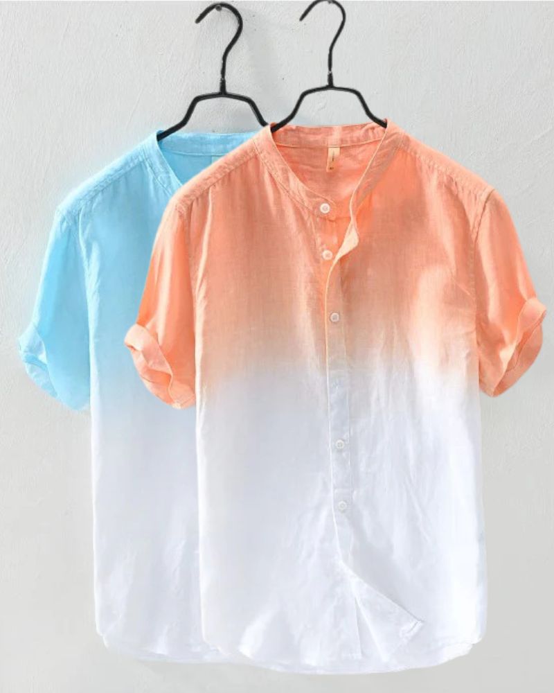Peach & Sky Gradient Cotton Shirt Duo