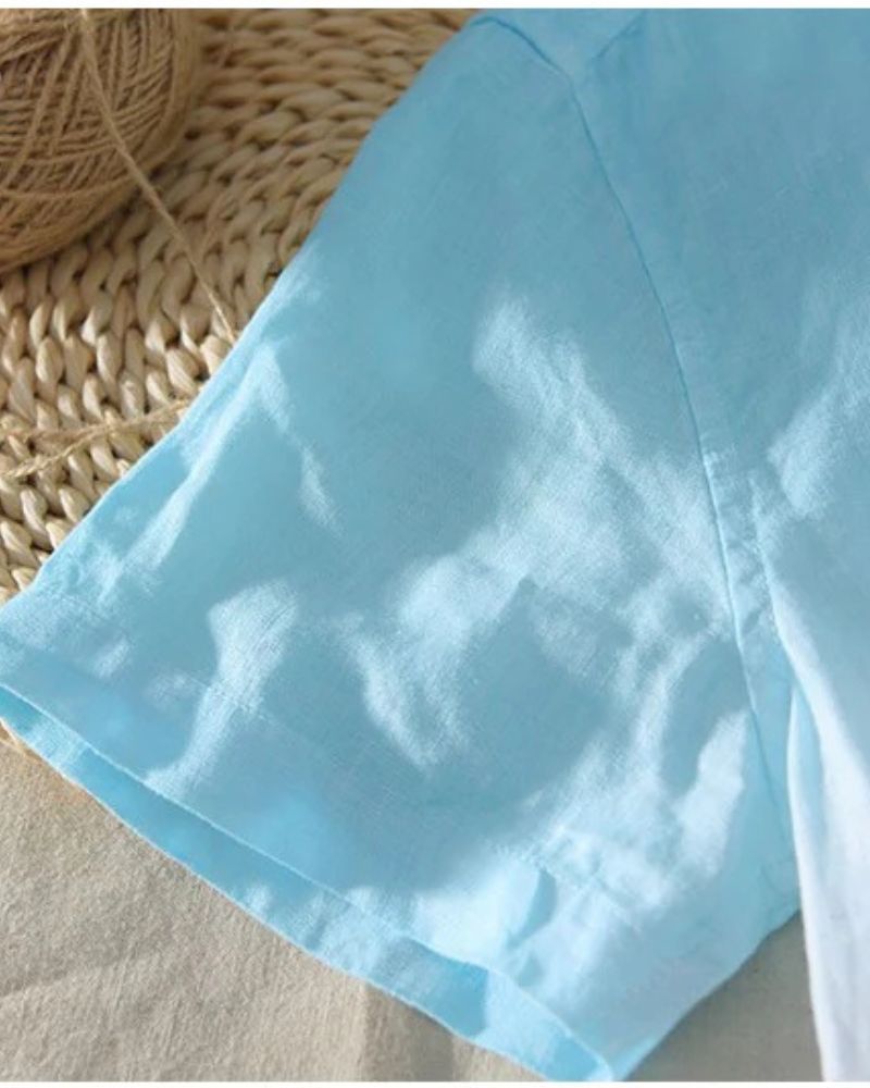 Aqua Blue Ombre Cotton Shirt-Funky Babaji