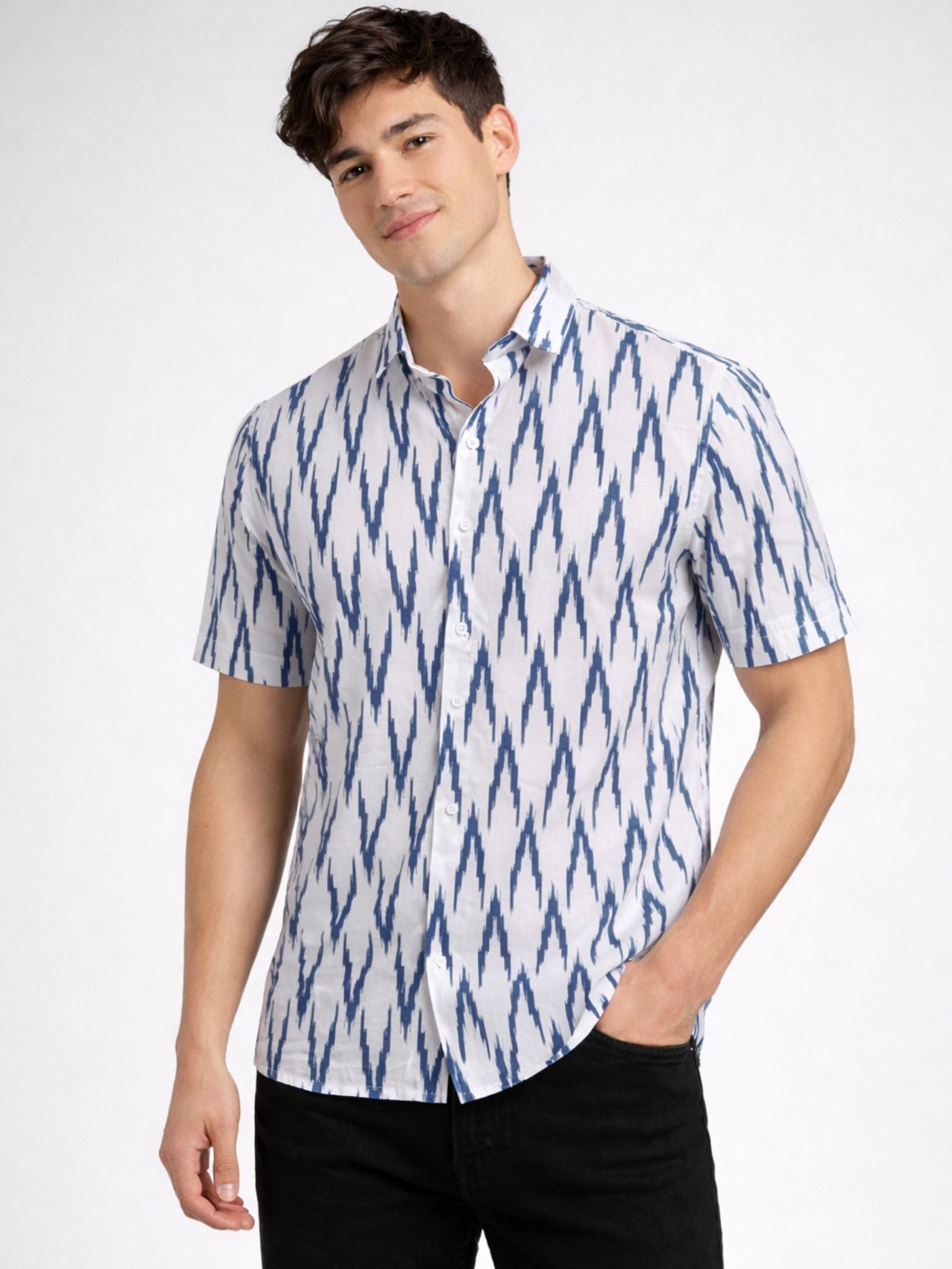 BlueWave Ikat Statement Shirt