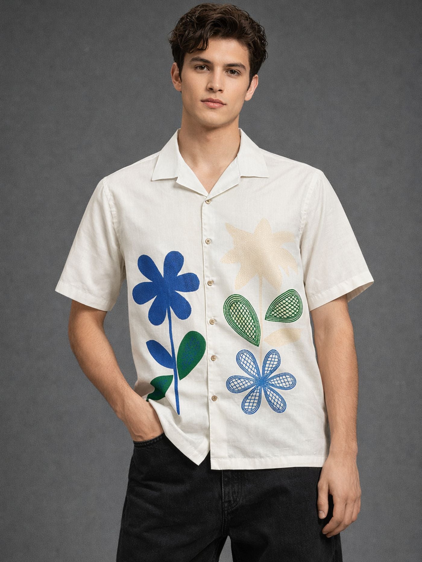 Artisan Floral Panel Shirt