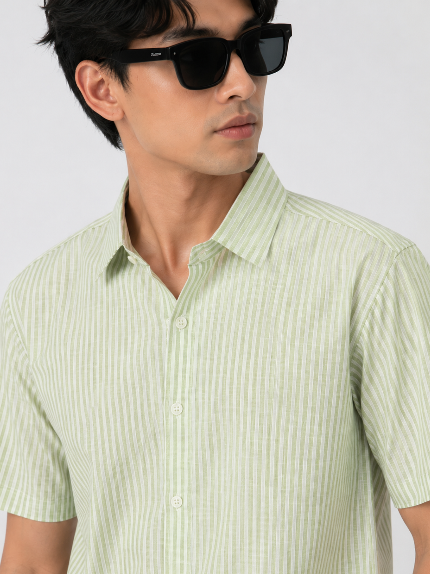 Pistachio Pinstripe Casual Shirt