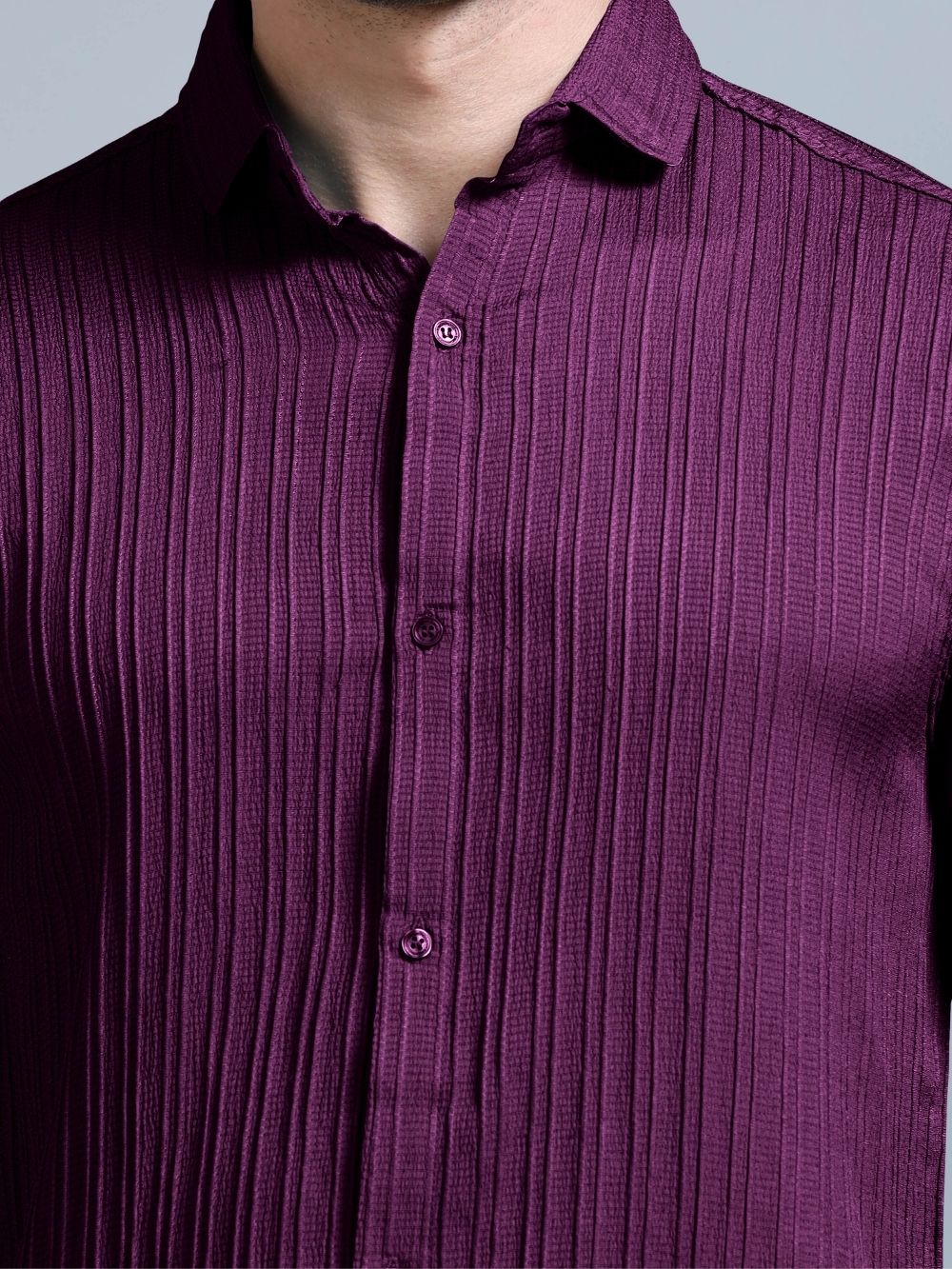 Close-up Plum Purple Cord Shirt texture