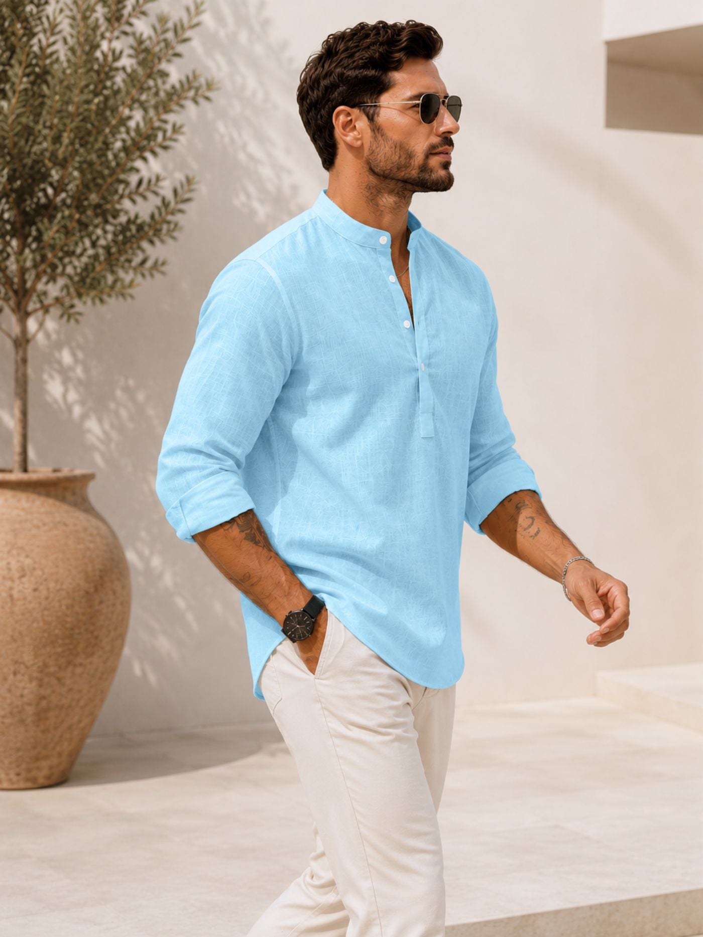 Sky Blue Casual Shirt for Men