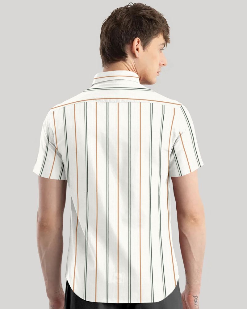 Men's Half Sleeve Striped Casual Shirt