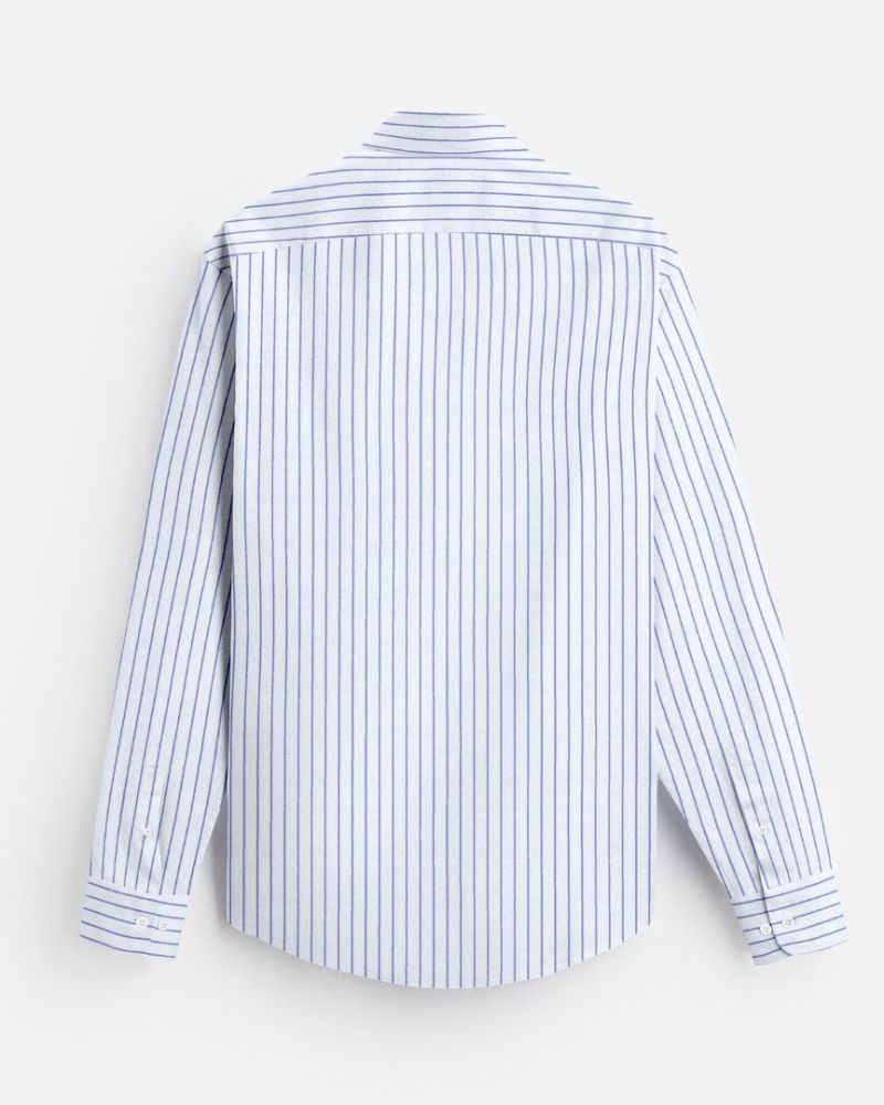 Sky Blue Striped Formal Cotton Shirt