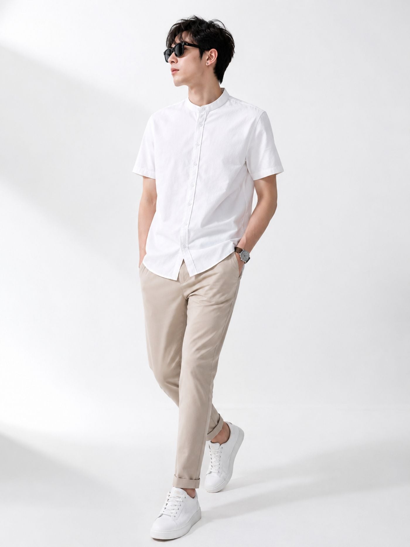 Premium white fabric texture of The Blanc Signature Shirt