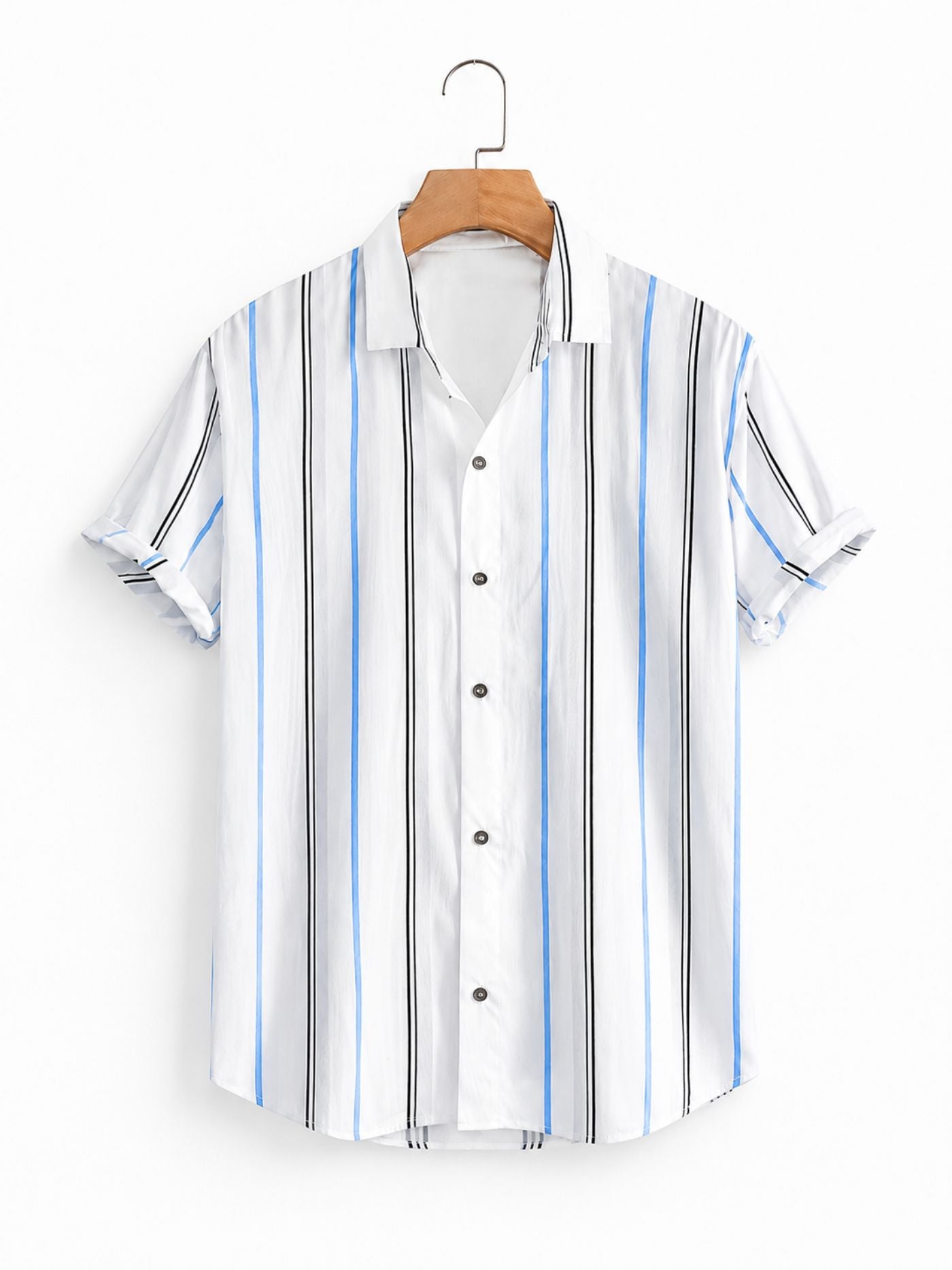 Sky blue and black stripe shirt for men casual wear
