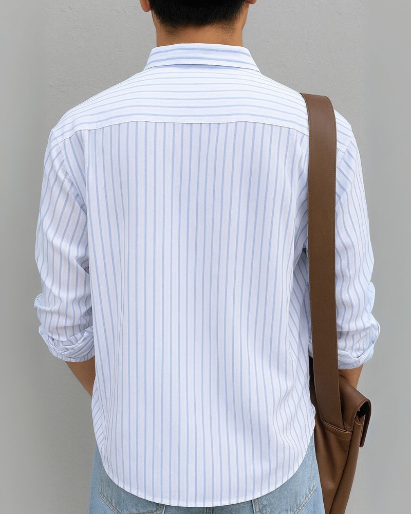 Fresh White & Blues Long Sleeve Shirt