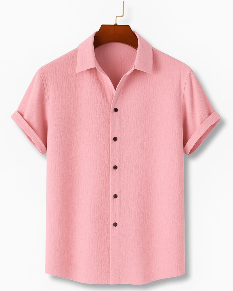 Flamingo Pink Textured Shirt