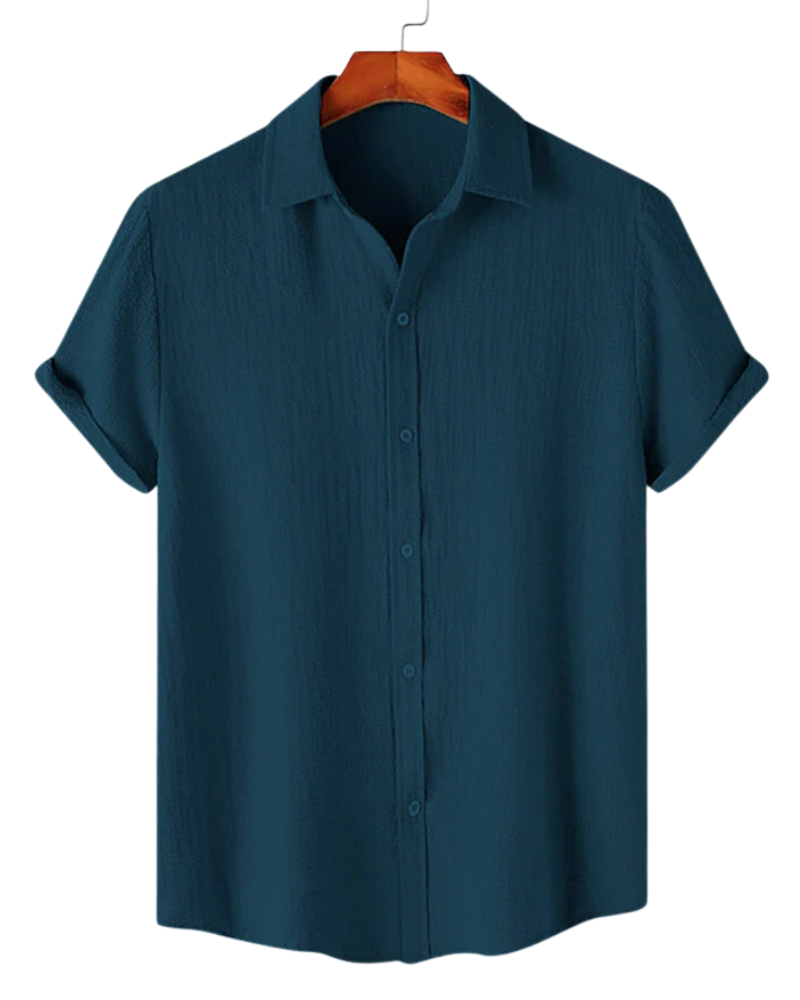 Emerald Blue Textured Shirt – FunkyBabaji