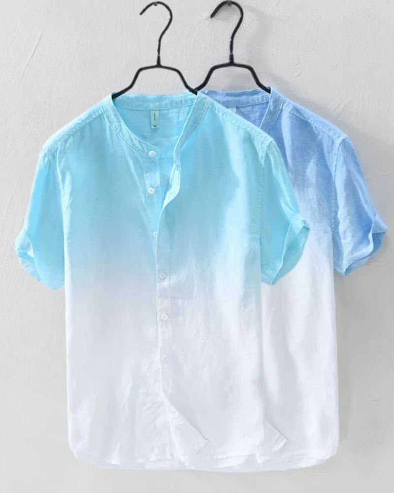 Sky & Aqua Gradient Cotton Shirt Duo