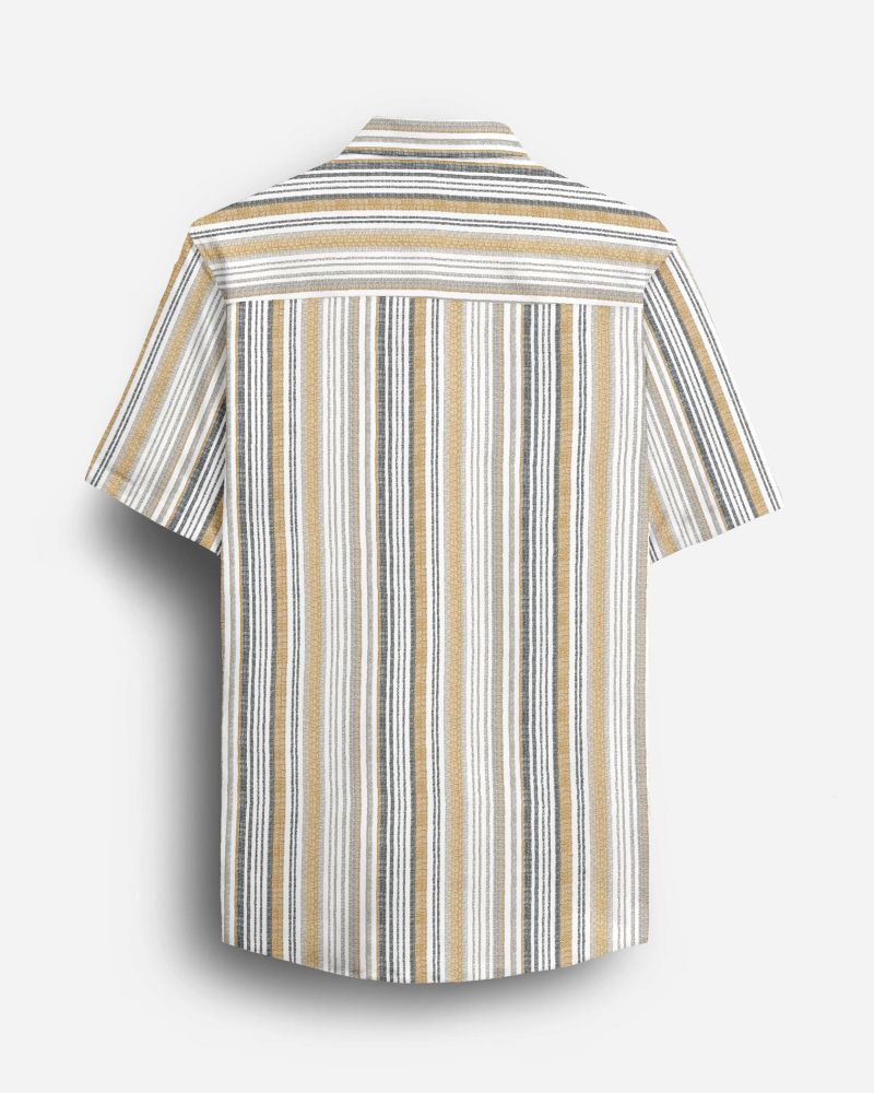 Textured Lines Print Shirt For Men