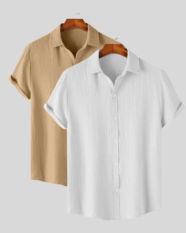 Sand & Snow Duo – Textured Shirts