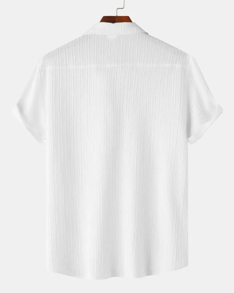 Men's Textured White Casual Shirt