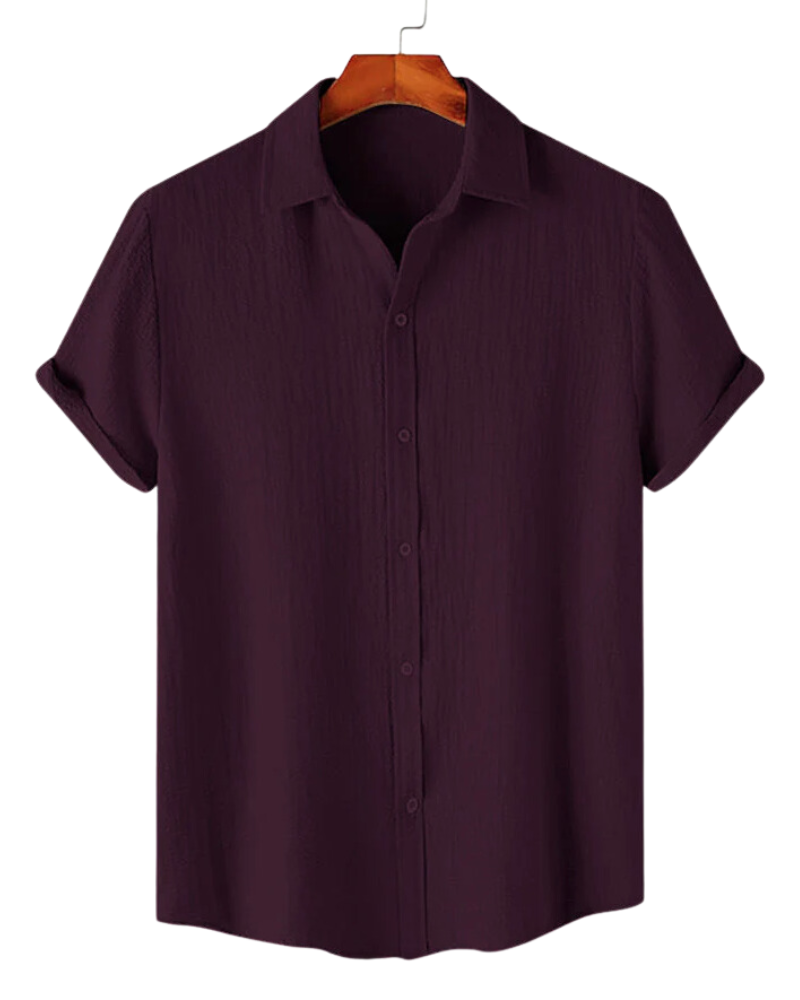 Classic wine textured cotton shirt for Men