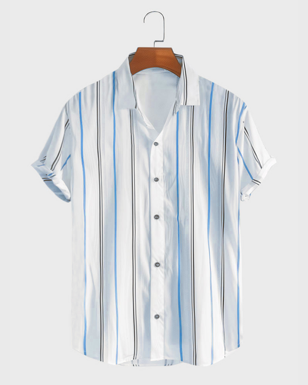 Lines Printed White Shirt For Men