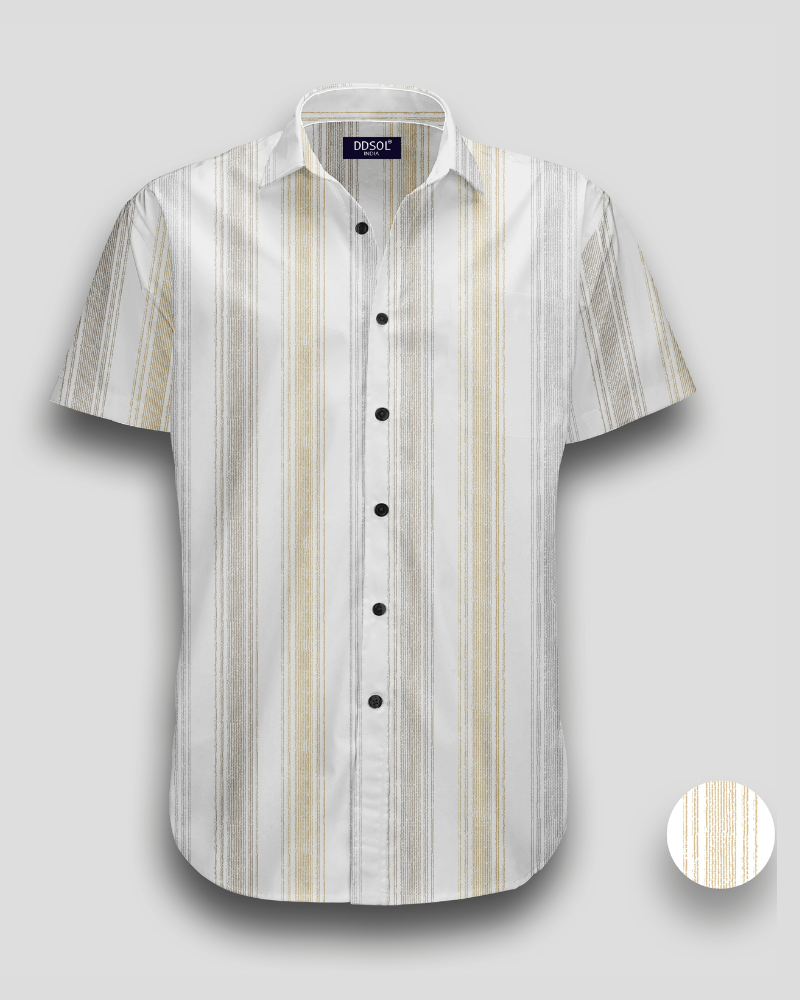 Freehand Lines Printed Shirt For Men