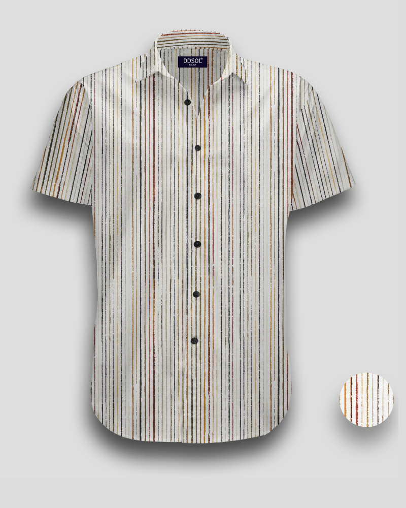 Multicolor Lines Printed Shirt For Men