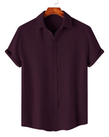 Classic wine textured cotton shirt for Men
