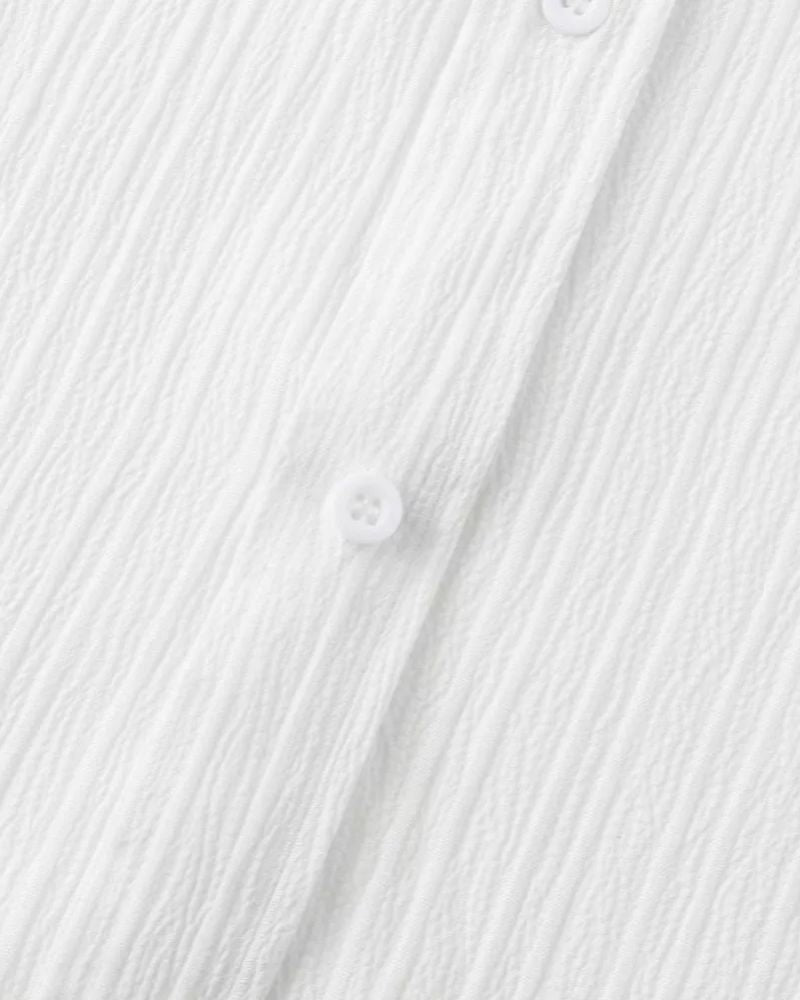 Men's Textured White Casual Shirt