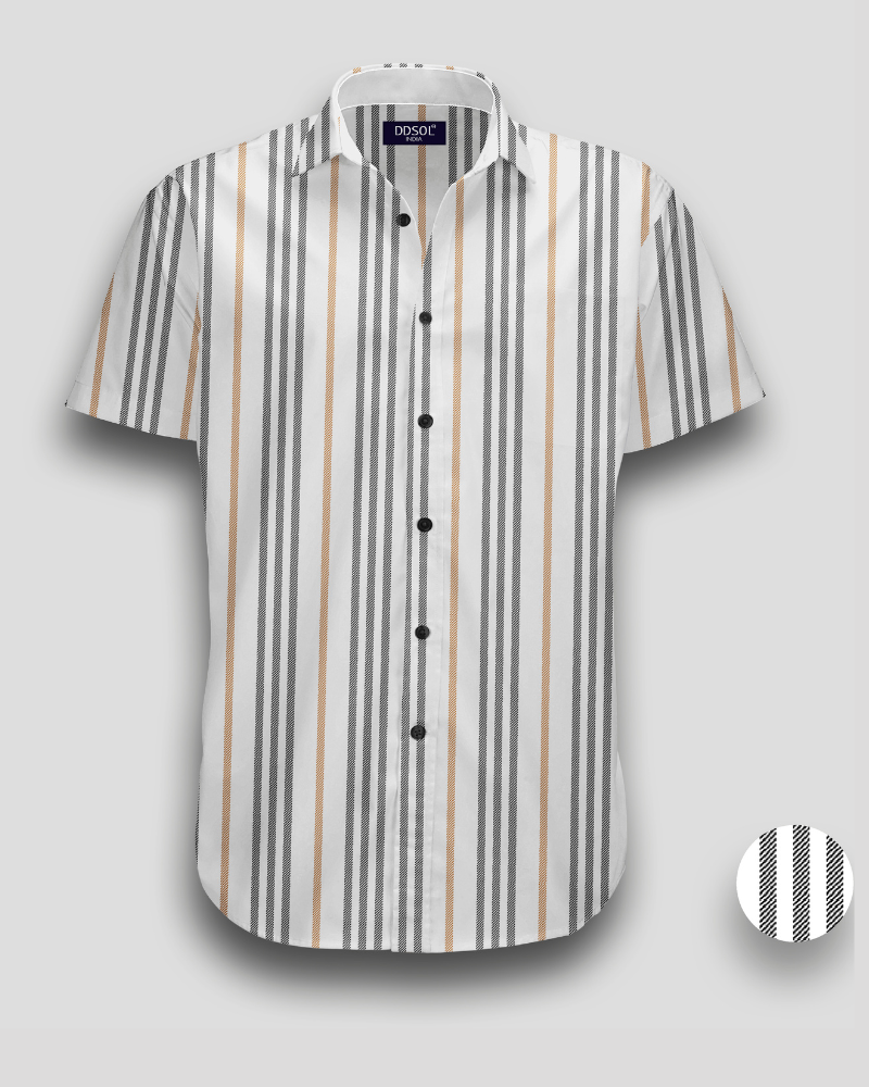 Roman Stripes Printed Shirt For Men