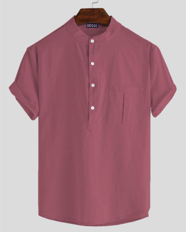 Plain Rosy Dawn Short-Sleeve Shirt