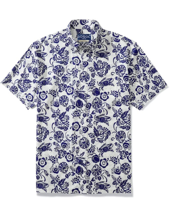 Virtual Floral Print Soft Cotton Shirt