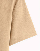 Casual breathable cotton shirt in tan for men