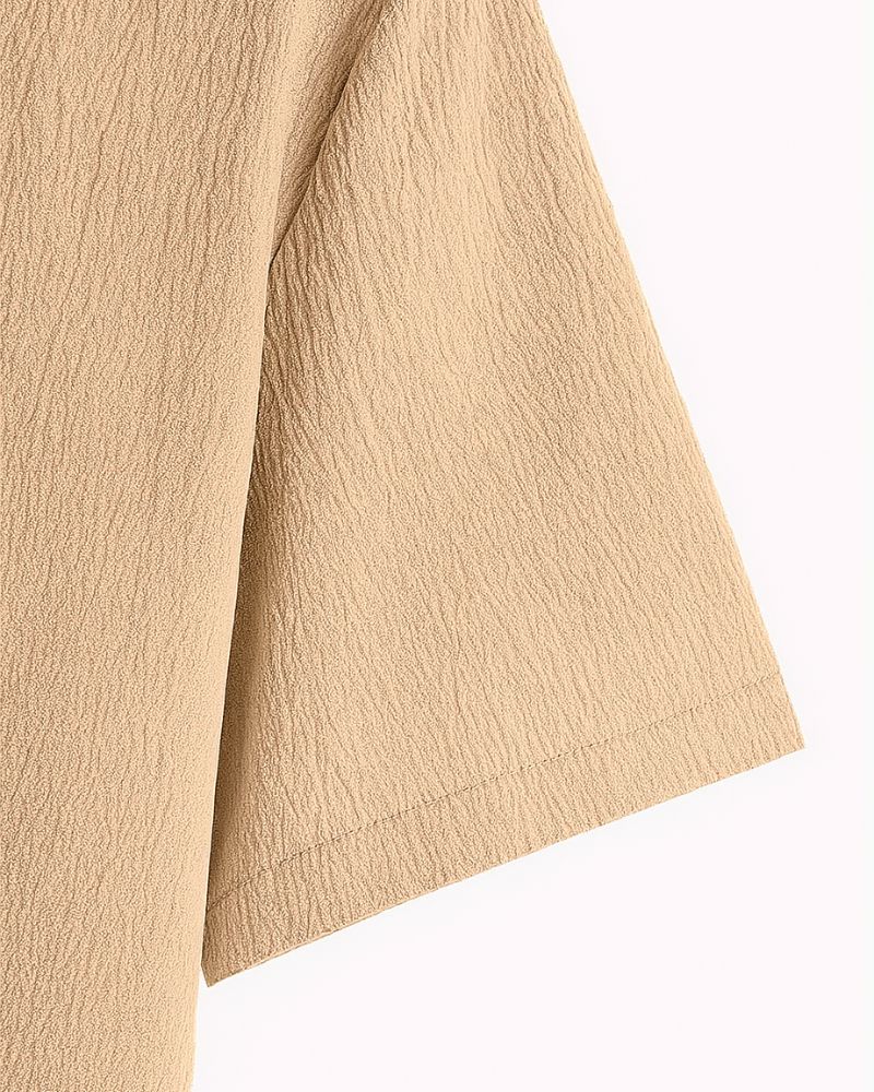 Casual breathable cotton shirt in tan for men