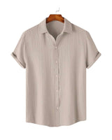 Breathable Textured Shirt Combo – Beige & Maroon
