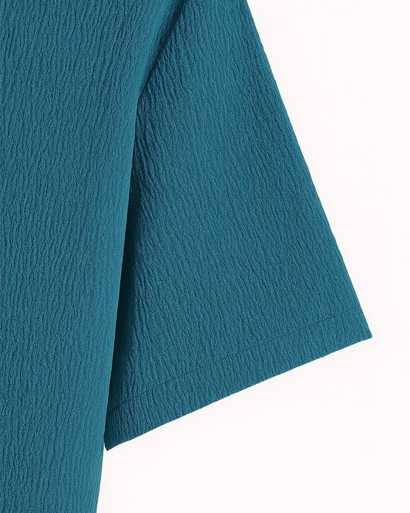 Emerald blue men’s cotton shirt