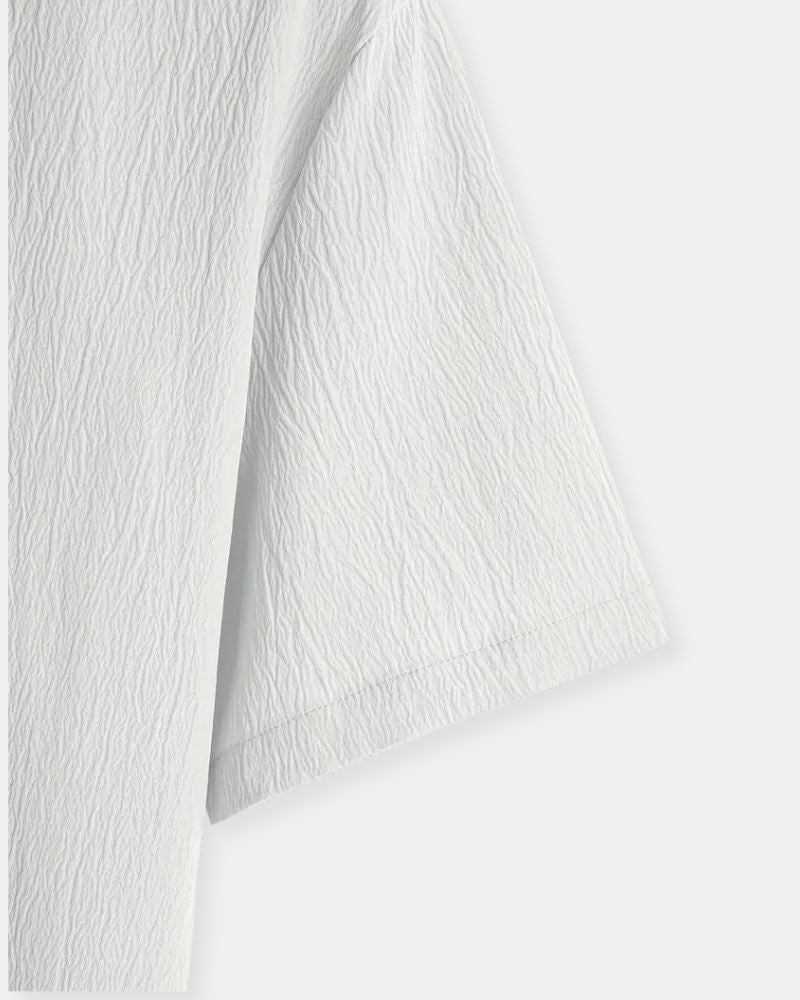 Men’s cotton textured white shirt