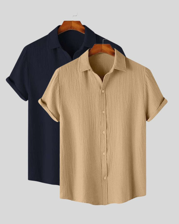 Navy & Sand Textured Set