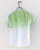 Back view of green gradient short sleeve summer shirt for men