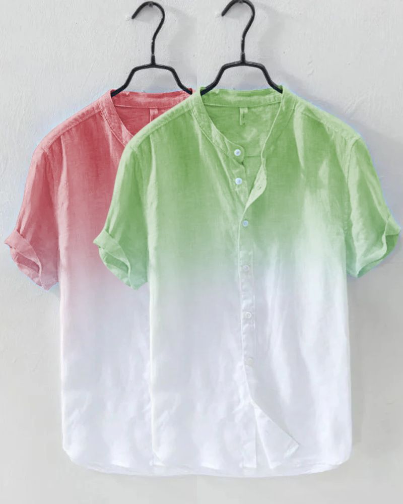 “Blush & Bloom ombre shirt combo for men – red and green gradient cotton shirts”

