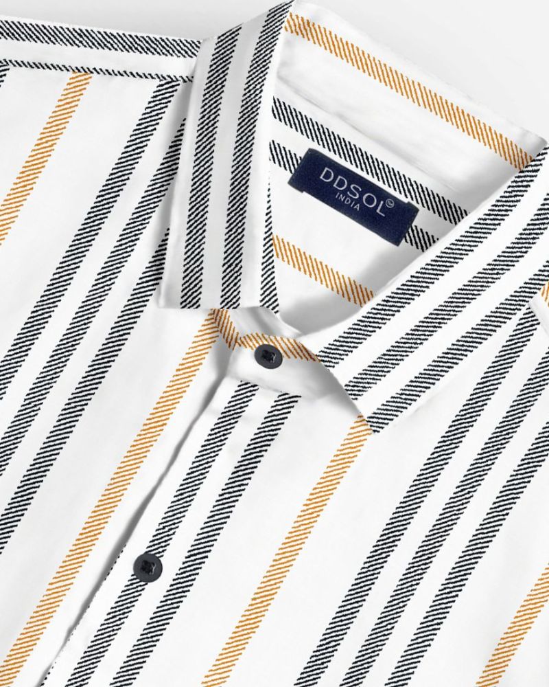Candy Striped Half Sleeve Cotton Shirt