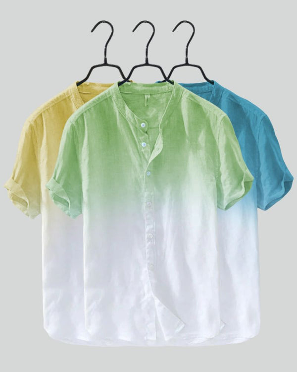 "Citrus Coast Ombre Shirt Collection – Lemon Yellow, Spring Green, Teal Blue Gradient Shirts"
