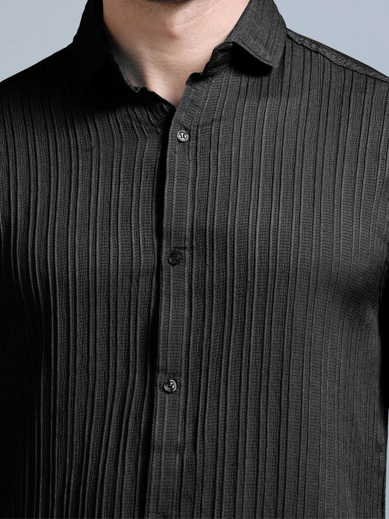 Close-up of black cord fabric