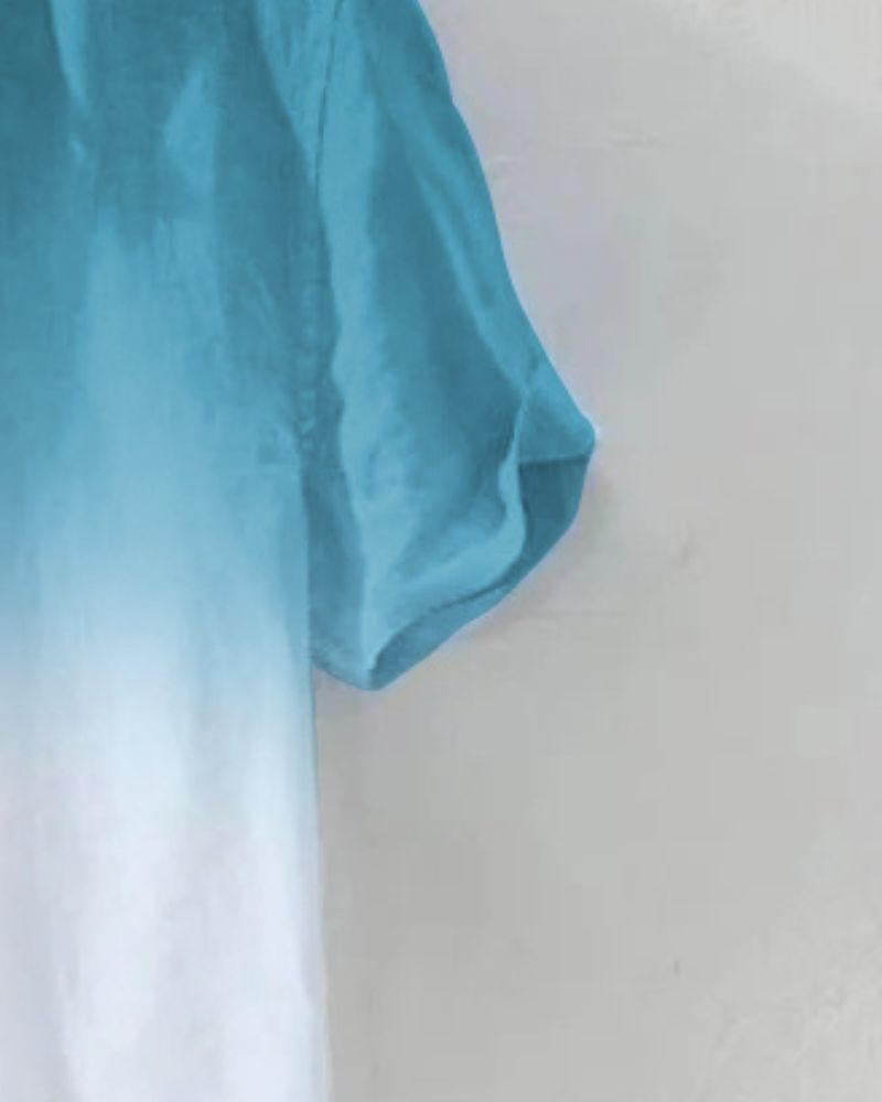 Close-up of ombre shirt sleeve – breathable PC cotton fabric