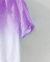 Close-up of short sleeve on lavender ombre PC cotton shirt