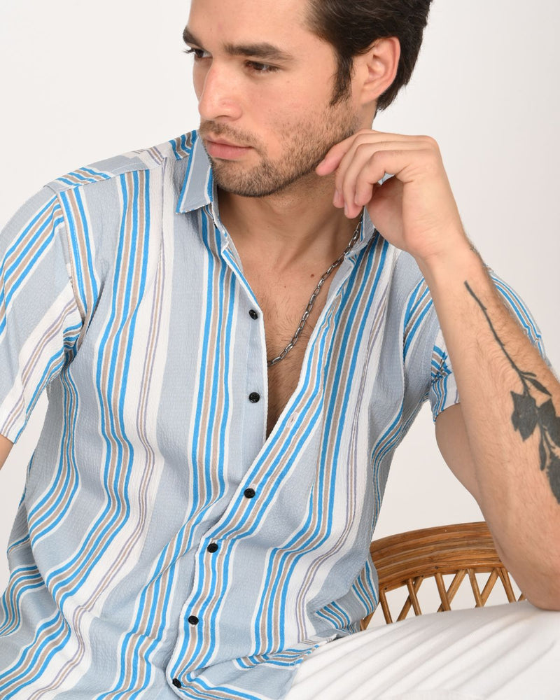 Close-up textured fabric stripes