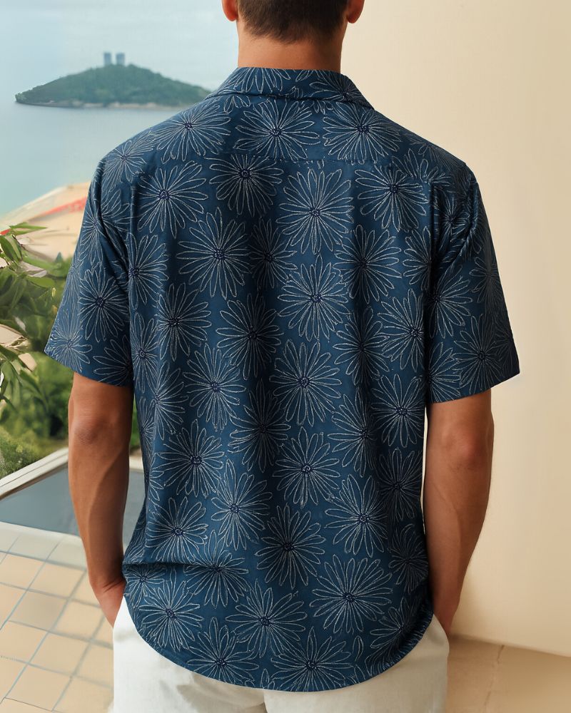 Digital Flowers Print Soft Cotton Shirt