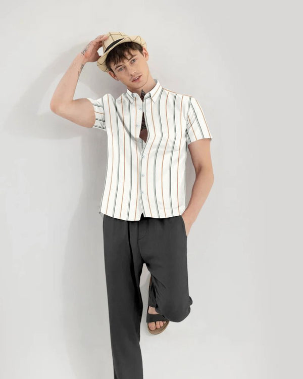 Men's Half Sleeve Striped Casual Shirt