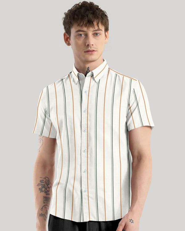 Men's Half Sleeve Striped Casual Shirt