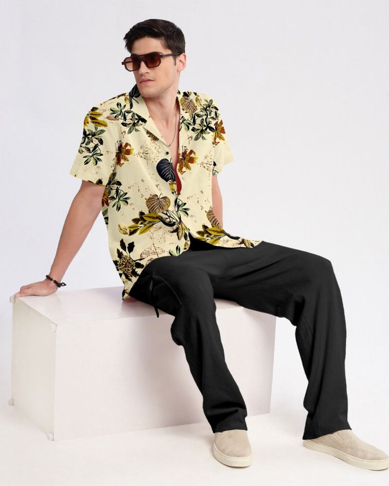 Hawaiian Tropical Flower Casual Shirt