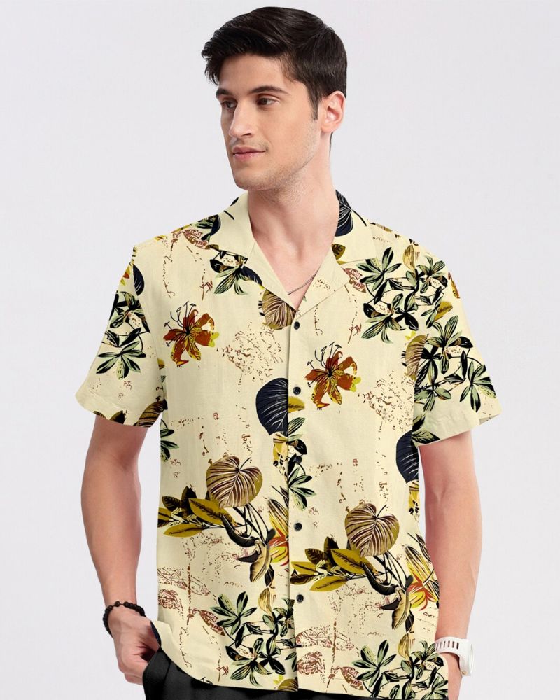 Hawaiian Tropical Flower Casual Shirt
