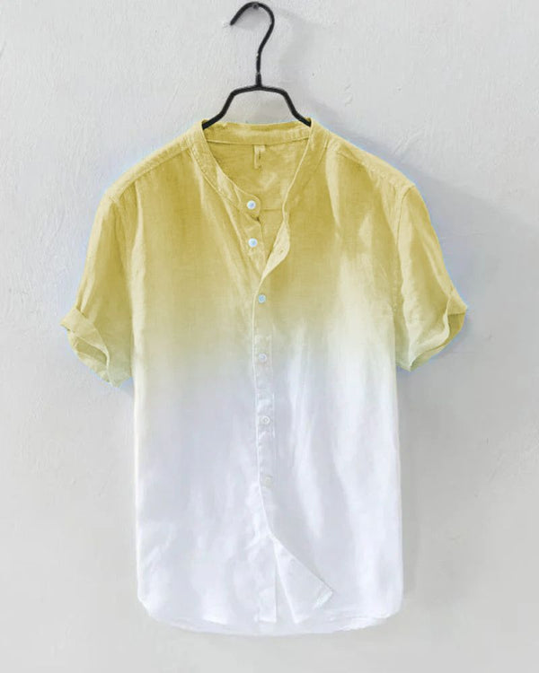 "Lemon Yellow Ombre Shirt – Lightweight Wrinkle-Free Summer Wear"
