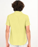 Lime green textured shirt back view