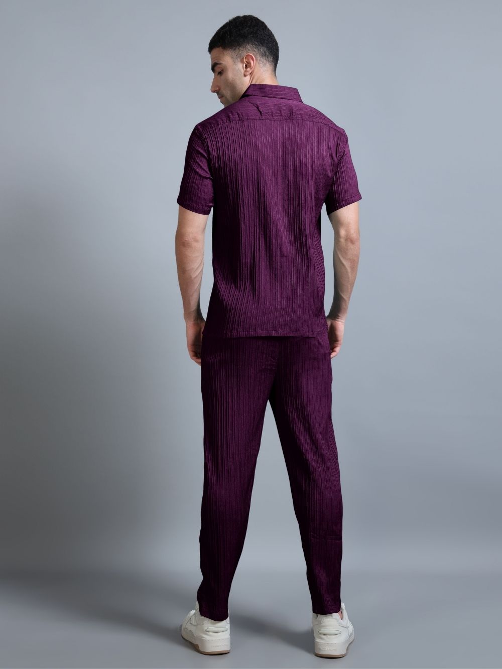 Men’s Plum Purple Cord Set back view